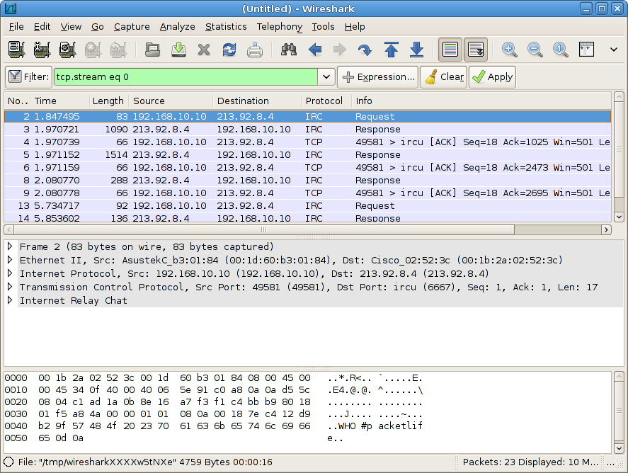 wireshark filters and switches